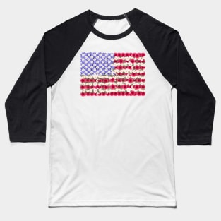 usa flag made of flowers Baseball T-Shirt